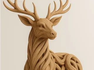 Deer- Roots of Life – The Wooden Creatures