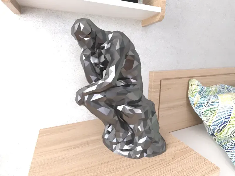 The Thinker  Lowpoly Low Poly