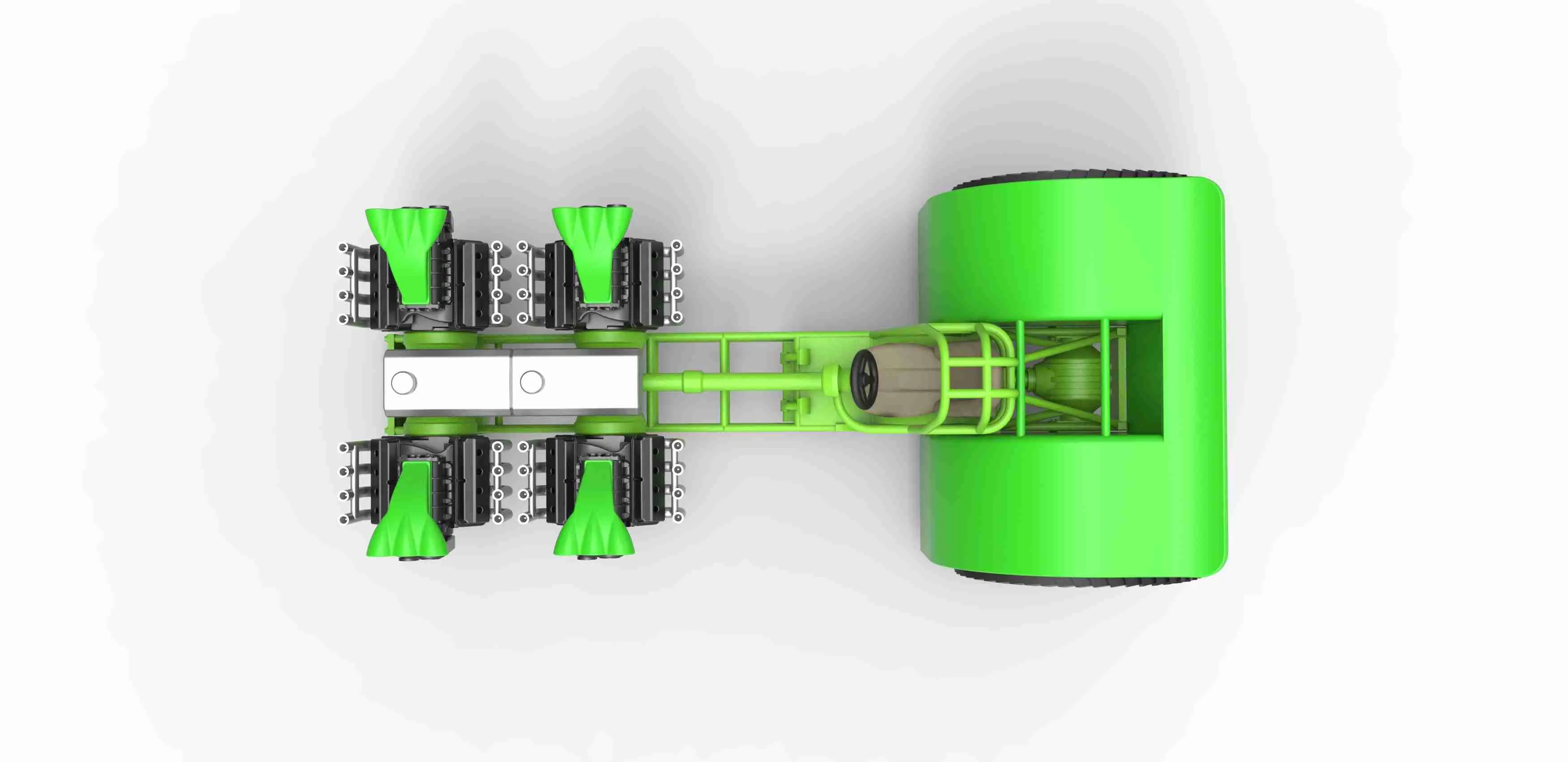 Pulling tractor with 4 engines V8 Version 2 Scale 1:25