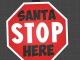 Keychain Santa STOP Here-0