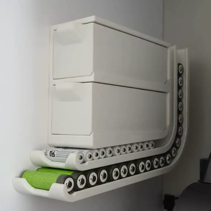 distributore di batterie da parete AA + AAA + cassetti