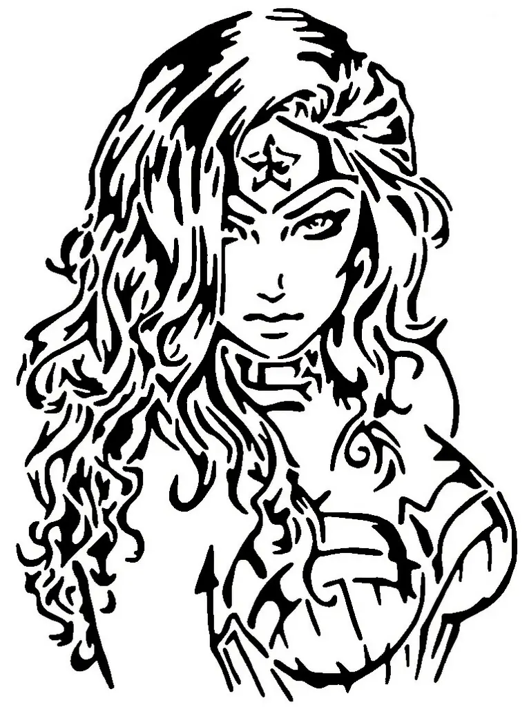 Wonder Woman stencil 12 | 3D models download | Creality Cloud