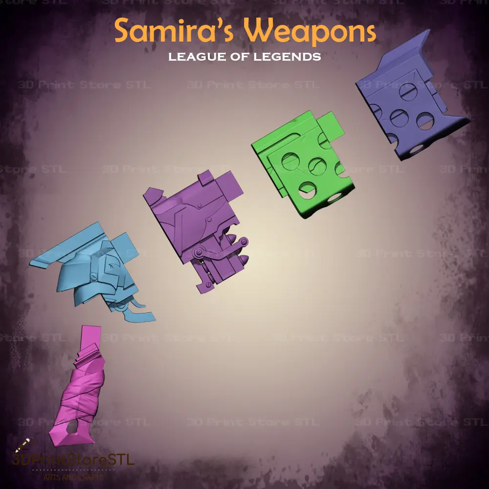 Samira Weapon Cosplay League of Legends - Archivo STL
