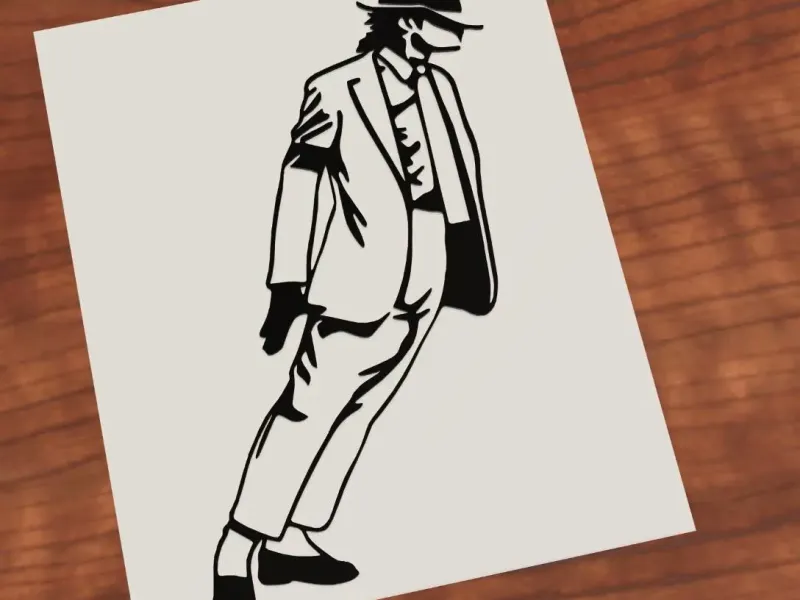 Michael Jackson leaning white suit