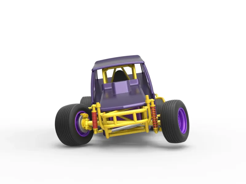 Vintage Northeast Dirt Modified stock car while turning 1:25