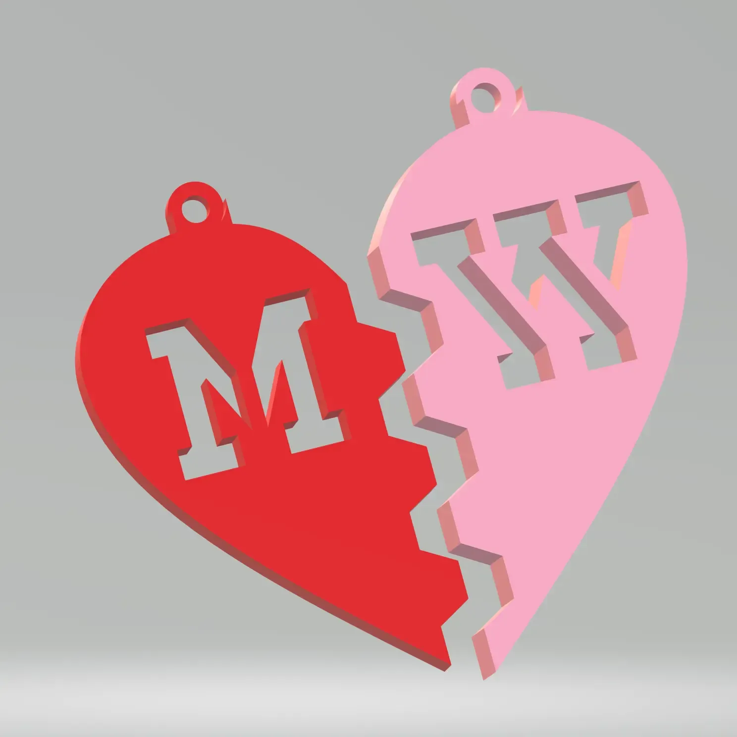 LOVE Couple Alphabet Keychain Pendant Complete Initials A-Z