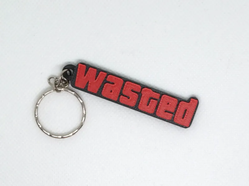 Grand Theft Auto V Iconic WASTED Message Keychain