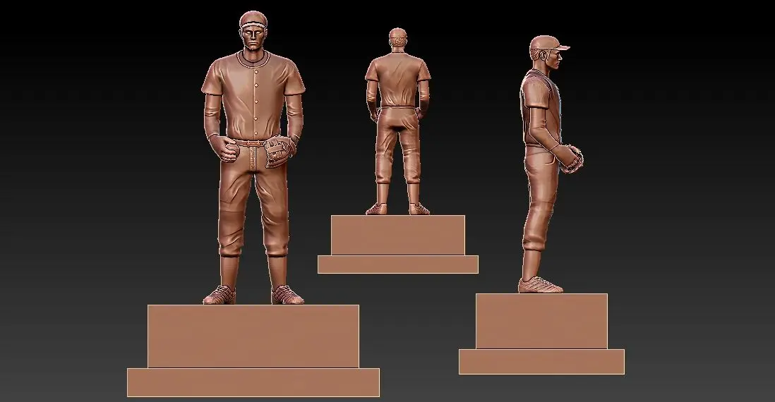 BASEBALL PLAYER TROPHY STATUE DESTOP - 3D PRINT