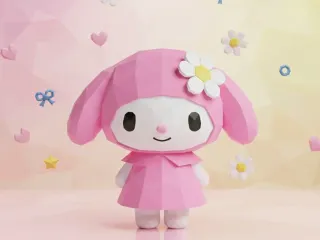 My Melody poligonal Hello Kitty