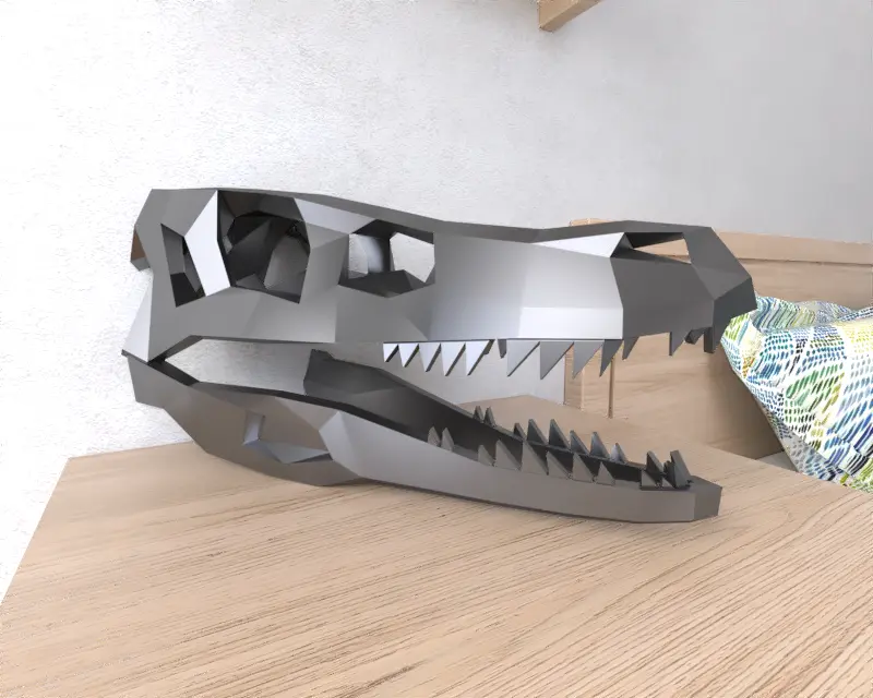 3D Printer Files | 3MF File | Dinosaur Skull Lowpoly Low poly