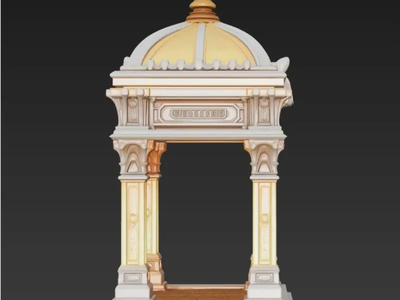 Marble gazebo bird feeder