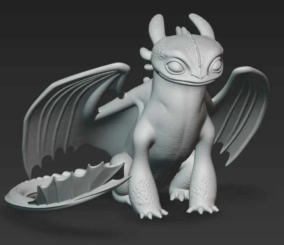 Toothless (Night Fury) - High-Detail Organic Sculpt