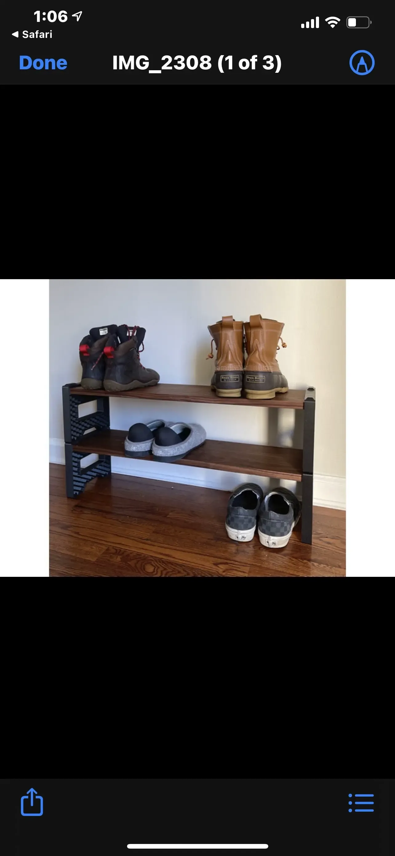 Shoe rack and shelf (not my design)