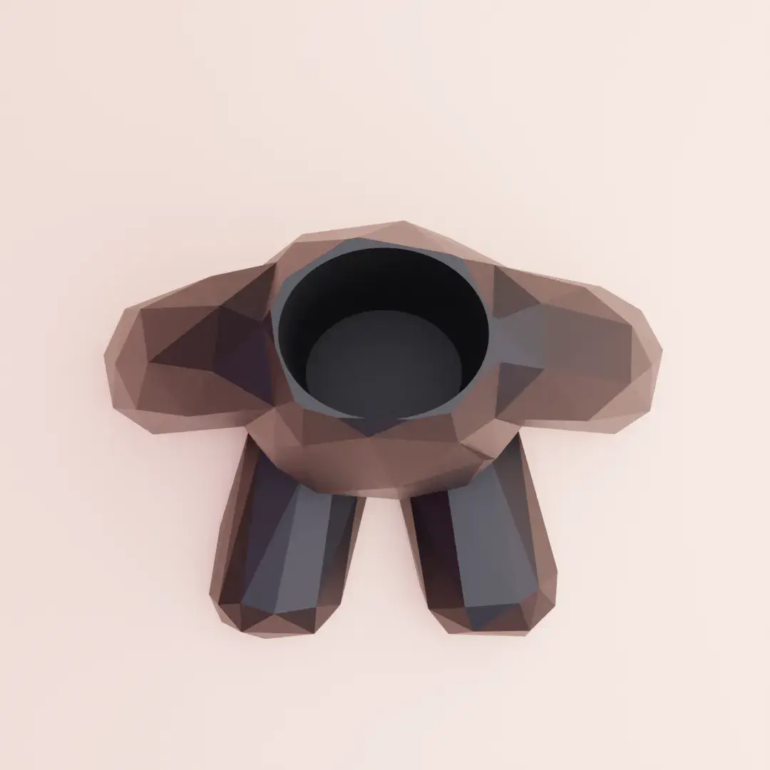 pencil holder lowpoly treddy bear decoration