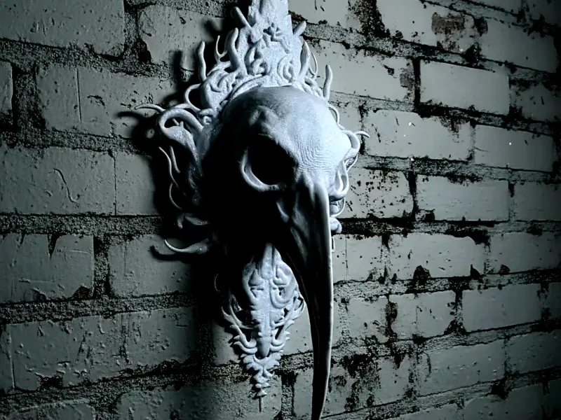 Gothic "wicked" Raven Skull Wall Hang