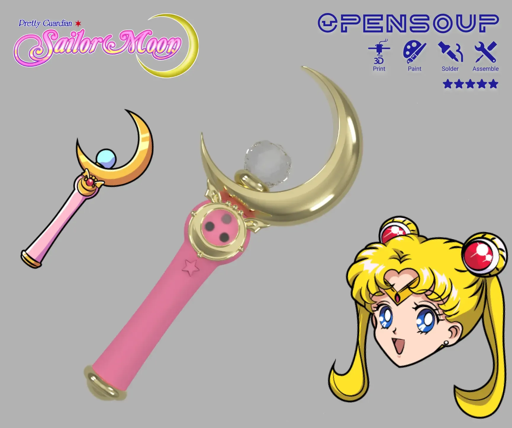 Sailor Moon transformation wand Pretty guardian stick
