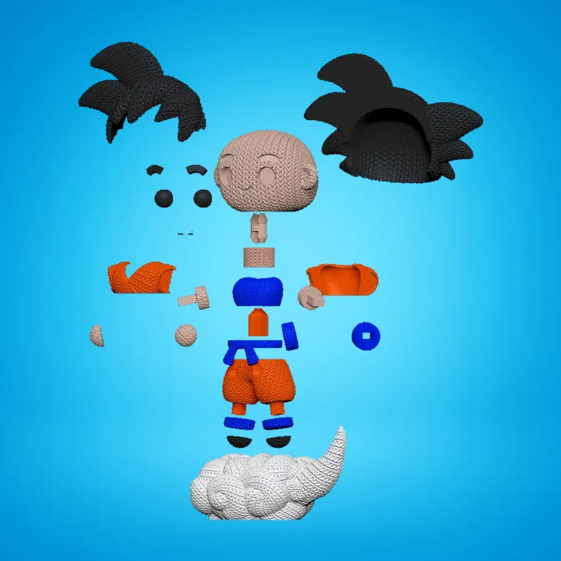 Dragon Ball Goku Knitted - Crochet - Multiparts