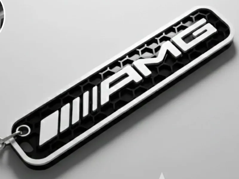 Mercedes AMG honeycomb logo keychain