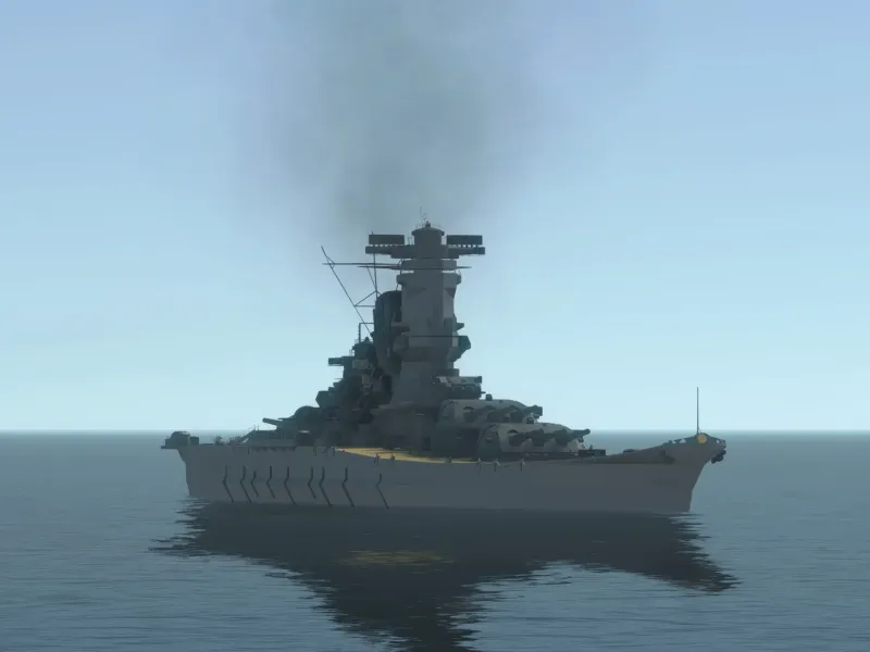 Navio de guerra Yamato da IJN, realista