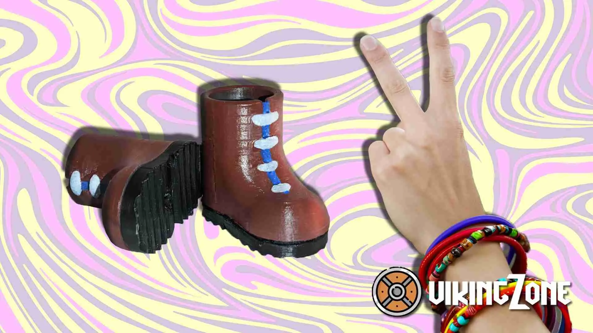 Botas de lenhador para os dedos.