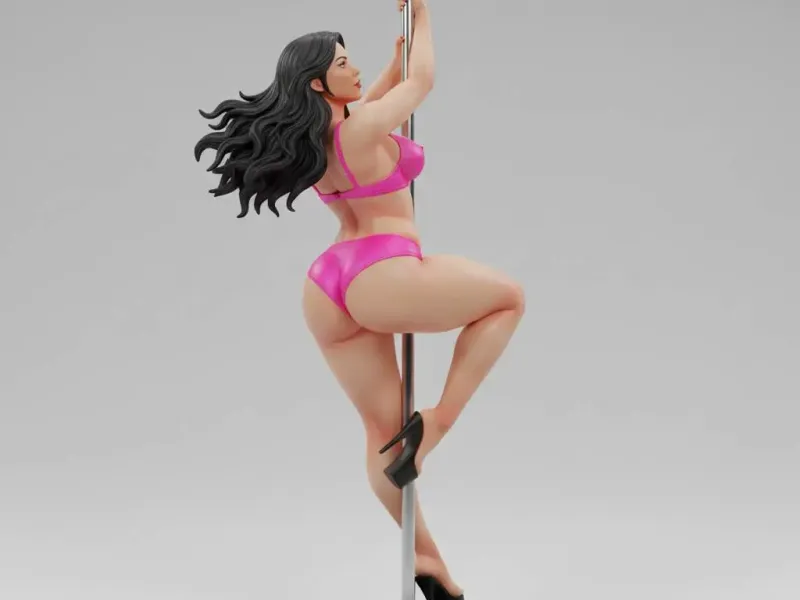 Hot Pink Heat – Neon Pink Pole Dancer Figurine