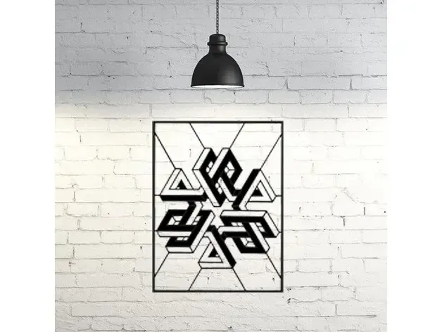 Optischer Rahmen Illusion Wandskulptur 2D