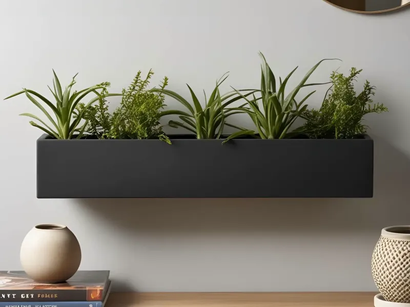 Modern Minimalist Wall-Mounted Rectangular Planter