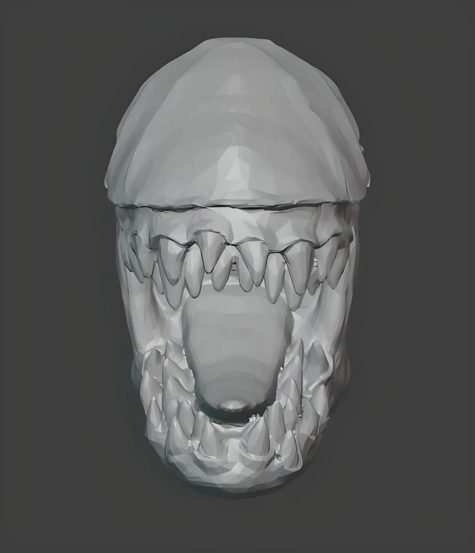 Alien head without eyes