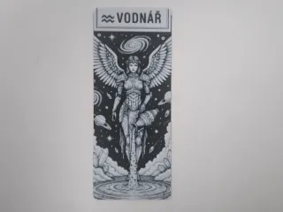 Aquarius Zodiac Card Winged Space Goddess