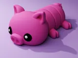 Cute Flexi Pets Pig (Keychain & Magnet)-0