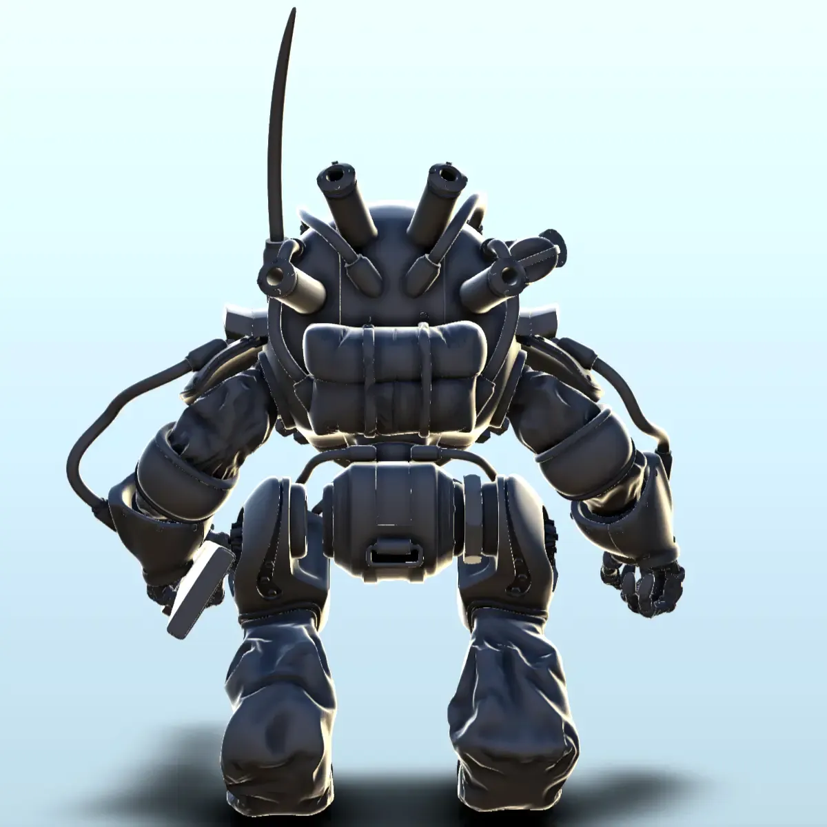 Qheone combat robot (27) - sci-fi science fiction future 40k