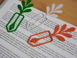 Bladwijzer | Bladwijzer met blad | Bladwijzerontwerp met blad en pen-2