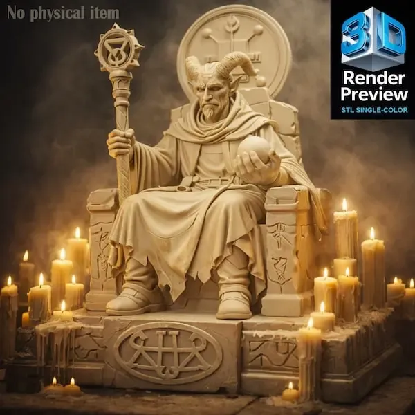 Vassago Demon King Statue STL | Goetia Spirit | Occult Thron