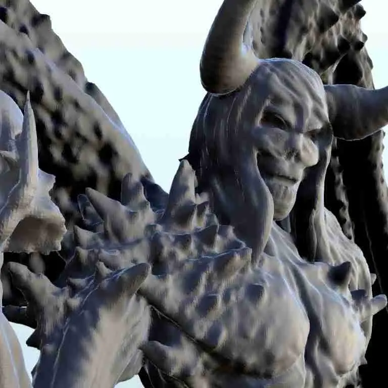 Demone alato con coda - figura dark miniature warhammer