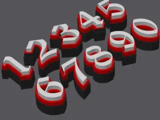 NUMBERS - TRIPLE COLOUR