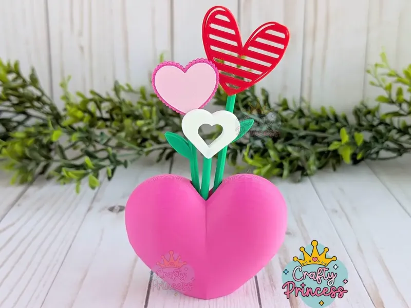 Heart Shaped Flowers and Vase