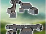 Modular set of stone defensive walls with forts (2) - miniat-3