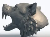 Low Poly Angry Wolf Head - Geometric Wolf Sculpture-6