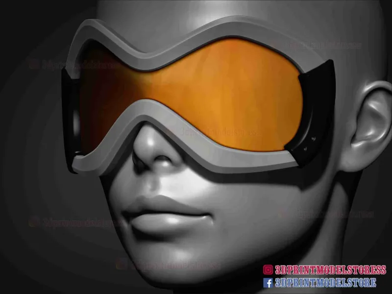 Óculos de proteção Overwatch Tracer Lena Oxton - Máscara de cosplay