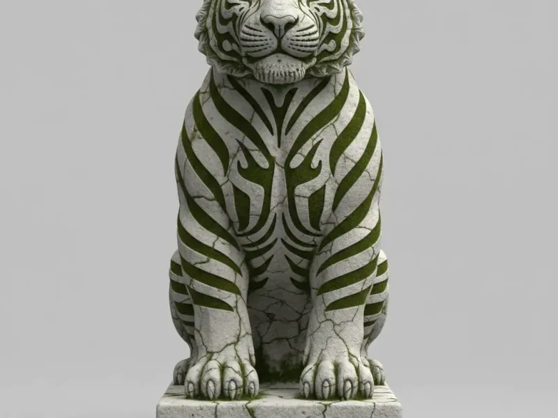 Sacred Jungle Tiger – Ancient Temple Guardian Diorama