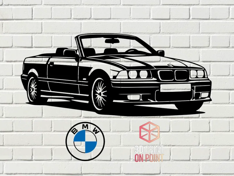 BMW E36 M Sport Convertible - 2D WALL ART