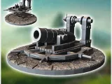 Medieval powder cannon on stone platform (2) - miniatures wa-0