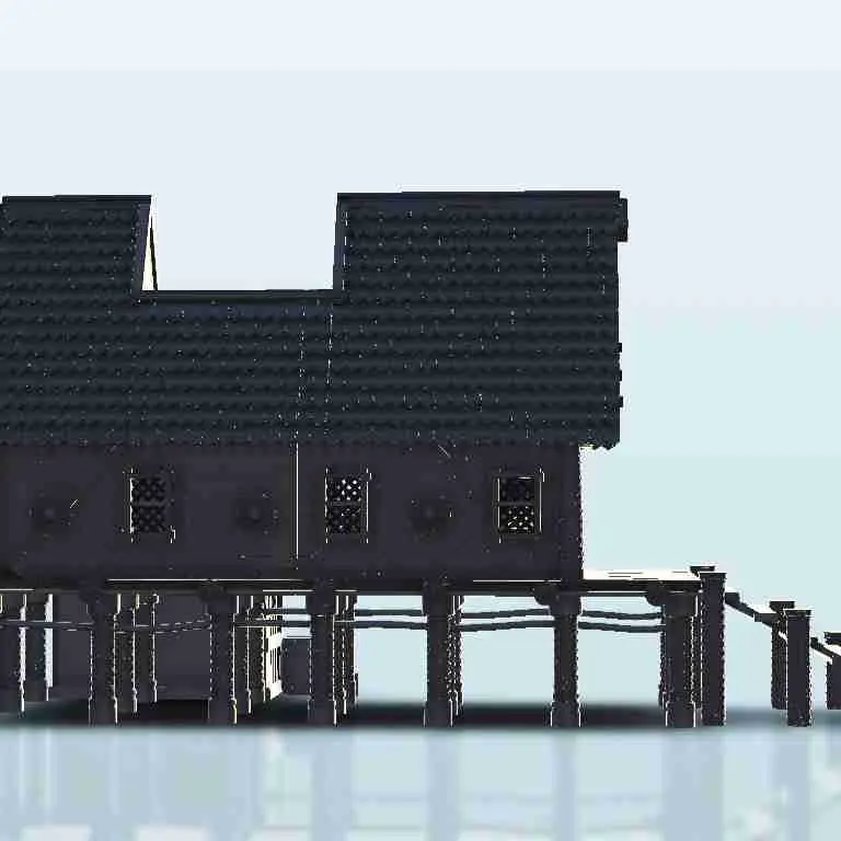 Viking house on stilts - scenery medieval miniatures warhamm