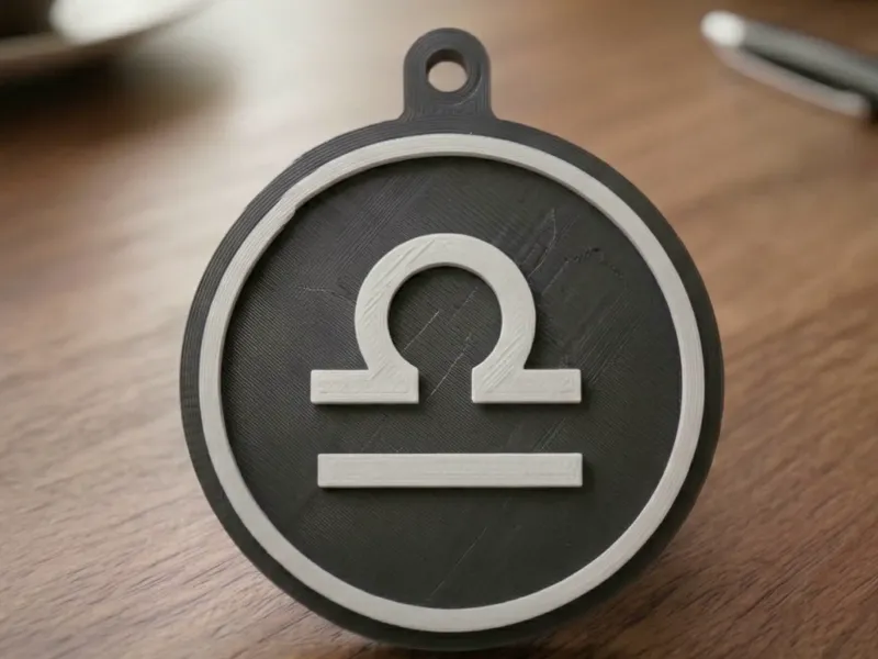 Minimalist Zodiac Keychain – Libra – 3D Printed Gift