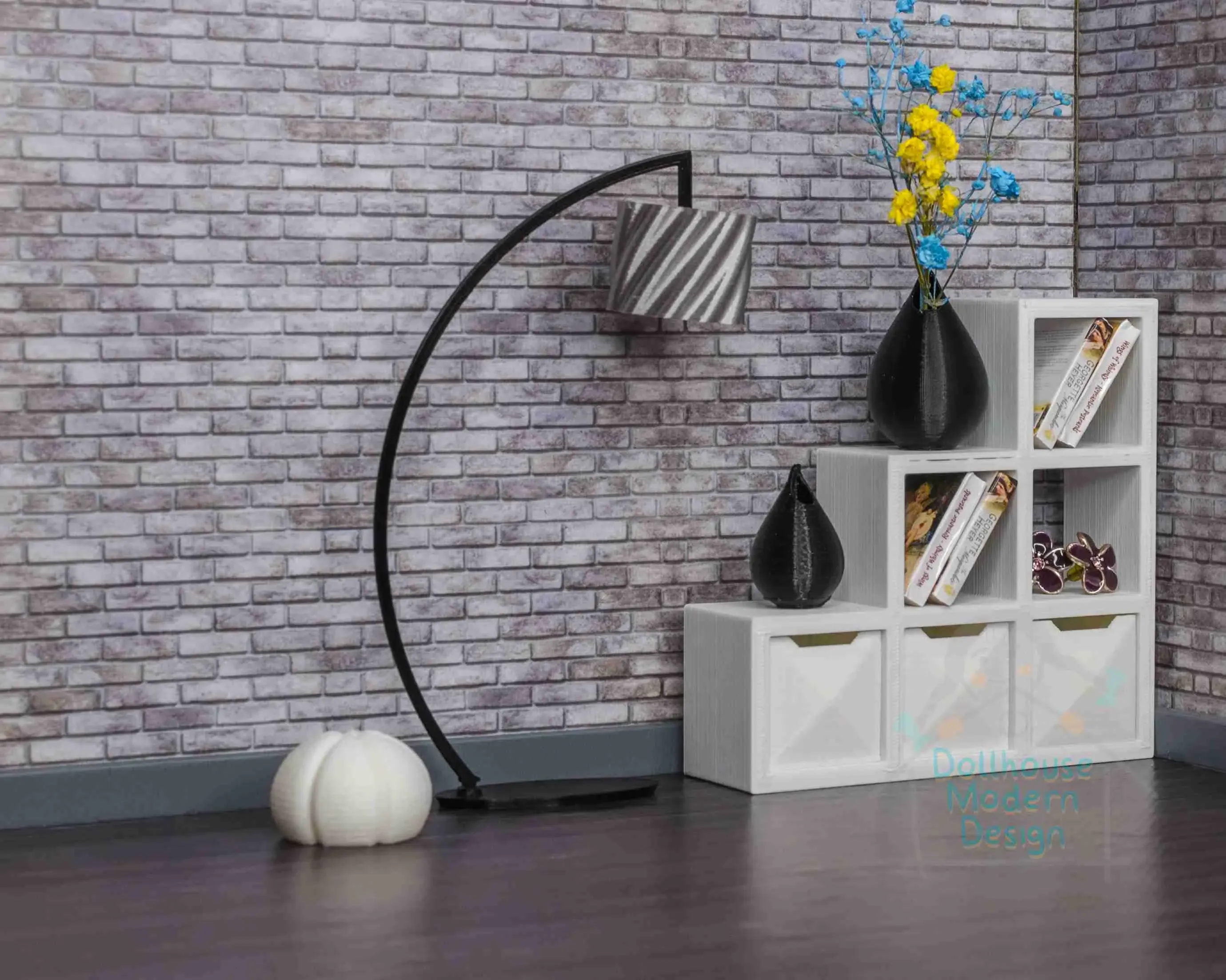 Miniature modern Floor Lamp - dollhouse 1:12 scale furniture
