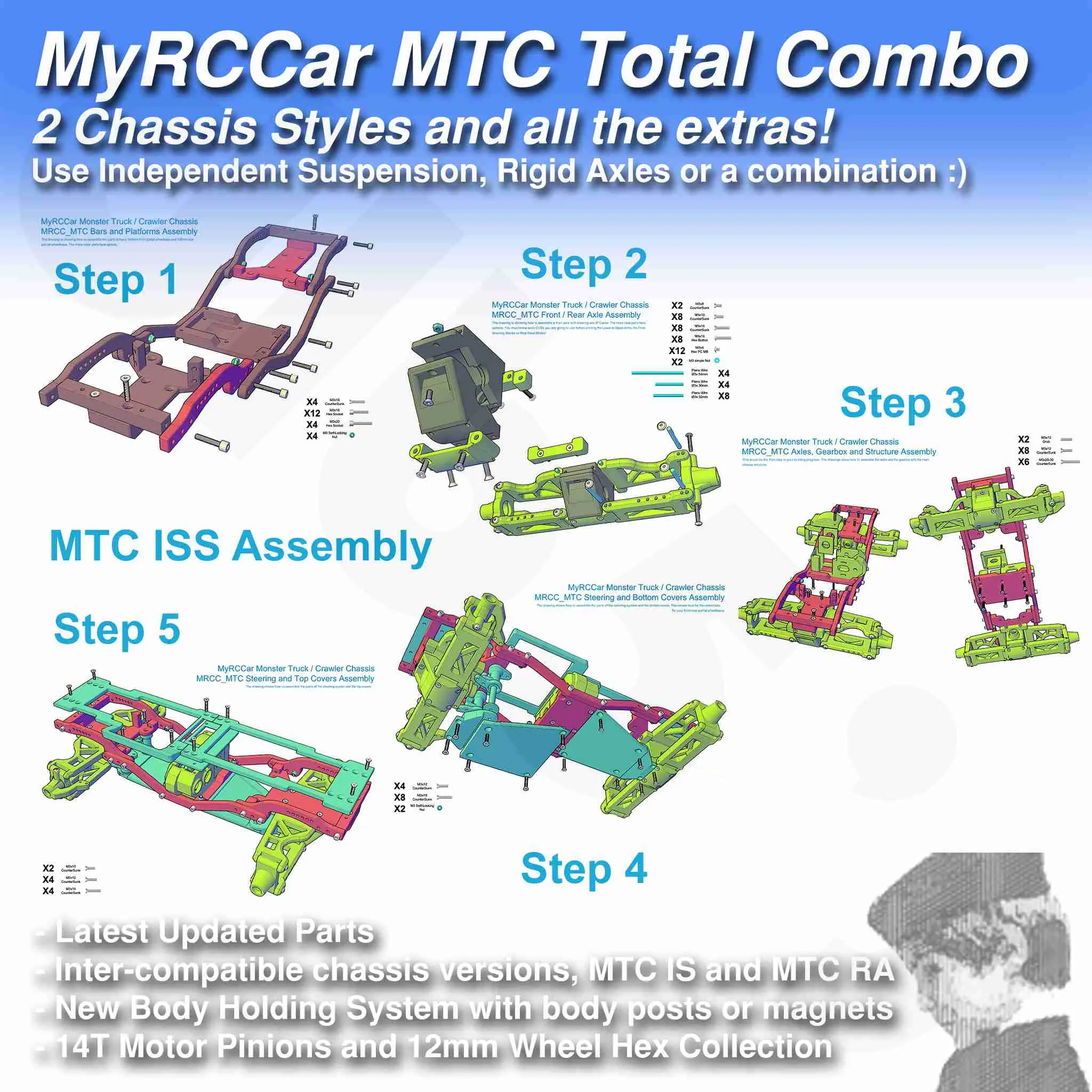 MyRCCar MTC Total RC Chassis for 1/10 Monster Crawler RC Car