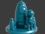 rocket spaceship and astronaut-4