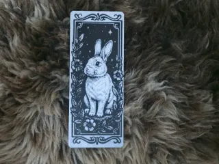 Wild Rabbit Floral Night Portrait Bookmark