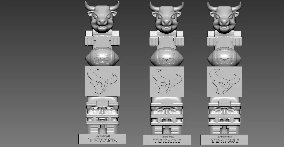 TIKI TOTEM - HOUSTON TEXANS HEYKELI - 3D BASKI - CNC - NFL