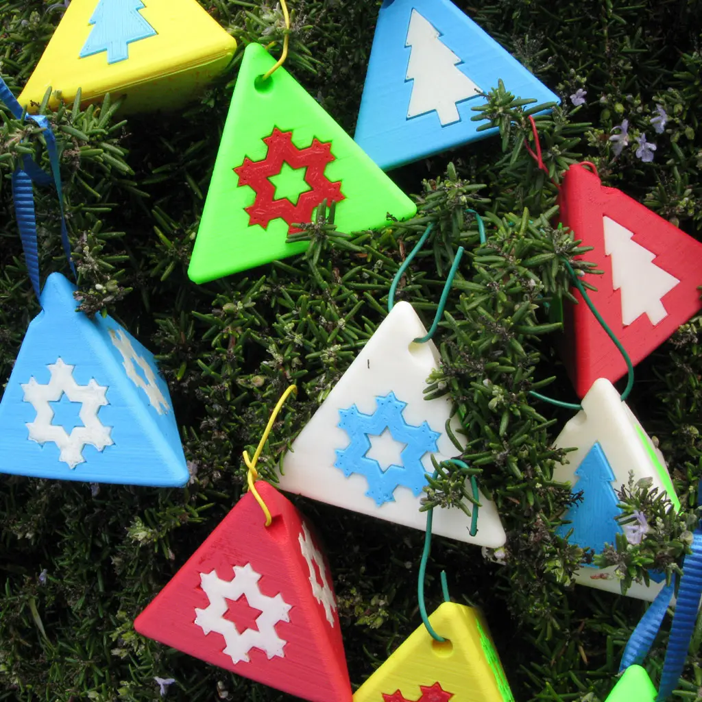 Tetrahedral Christmas Ornaments  